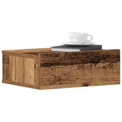 Mesa cabeceira suspensa madeira velha 40x32x15 cm contraplacado