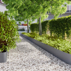 Orlas de relva 10 pcs antracite 25x103 cm aço laminado a frio