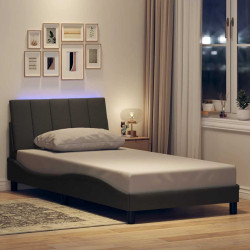 Estrutura de cama sem colchão hanko 100x200 cm tecido cinzento-escuro