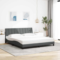 Estrutura de cama sem colchão hanko 180x200 cm tecido cinzento-escuro
