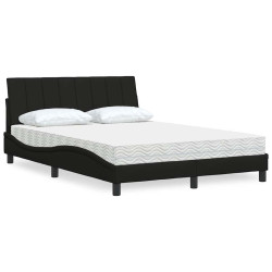 Cama com colchão hanko 140x200 cm tecido preto
