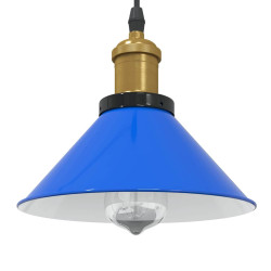 Candeeiro suspenso regulável altura e27 azul escuro ø22cm