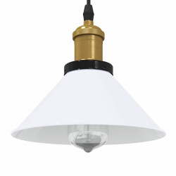 Candeeiro suspenso regulável altura e27 branco brilhante ø22cm