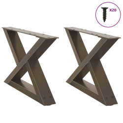 Pés para mesa de centro 2 peças aço natural 50x(30-31,3) cm aço
