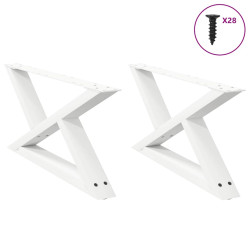 Pés para mesa de centro 2 peças, branco, 70x(30-31,3) cm, aço