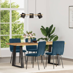 Cadeiras de jantar 4 pcs veludo azul