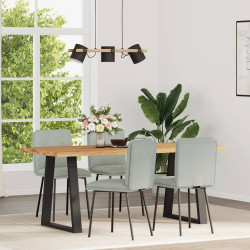 Cadeiras de jantar 4 pcs veludo cinzento-claro