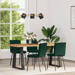 Cadeiras de jantar 4 pcs veludo verde-escuro