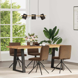 Cadeiras de jantar 4 pcs camurça artificial castanho