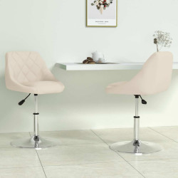 Cadeiras de jantar giratórias 2 pcs veludo cor creme