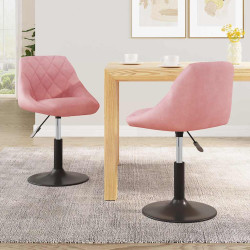 Cadeiras de jantar giratórias 2 pcs veludo rosa