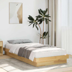 Estrutura de cama sem colchão 75x190 cm carvalho de maciça