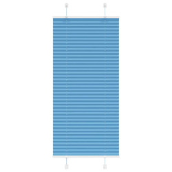 Azul plissada cega 65x100 cm largura tecido 64,4 cm poliéster