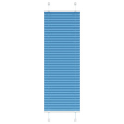 Azul plissada cega 45x100 cm largura tecido 44,4 cm poliéster