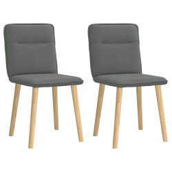 Cadeiras de jantar 2 pcs tecido cinzento-escuro