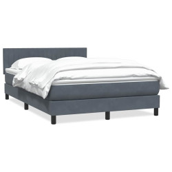 Cama com molas/colchão 160x210 cm veludo cinzento-escuro
