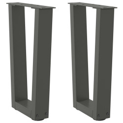 Pés para mesa de centro em v, 2 peças, antracite, 38x(42-43,3) cm, aço
