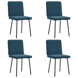 Cadeiras de jantar 4 pcs veludo azul