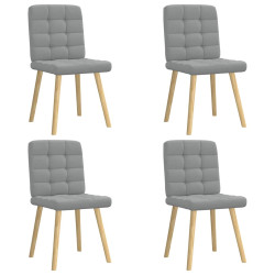 Cadeiras de jantar 4 pcs tecido cinzento-claro