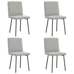 Cadeiras de jantar 4 pcs veludo cinzento-claro