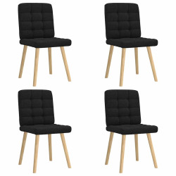 Cadeiras de jantar 4 pcs tecido preto