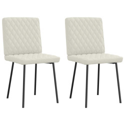 Cadeiras de jantar 2 pcs veludo cor creme