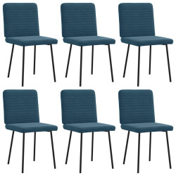 Cadeiras de jantar 6 pcs veludo azul