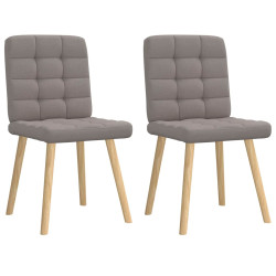 Cadeiras de jantar 2 pcs tecido cinzento-acastanhado