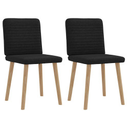 Cadeiras de jantar 2 pcs tecido preto