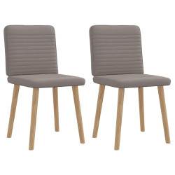 Cadeiras de jantar 2 pcs tecido cinzento-acastanhado