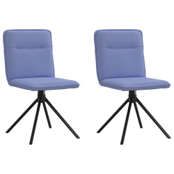 Cadeiras de jantar 2 pcs jeans tecido azul