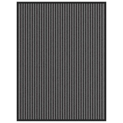 Capacho às riscas preto e cinzento 90x120 cm