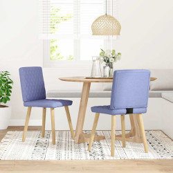 Cadeiras de jantar 2 pcs jeans tecido azul