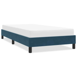 Estrutura de cama sem colchão 100x210 cm veludo azul