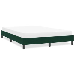 Estrutura de cama sem colchão 140x210 cm veludo verde-escuro