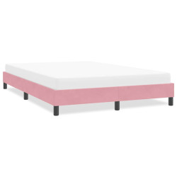 Estrutura de cama sem colchão 160x210 cm veludo rosa