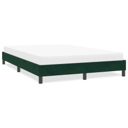 Estrutura de cama sem colchão 160x210 cm veludo verde-escuro