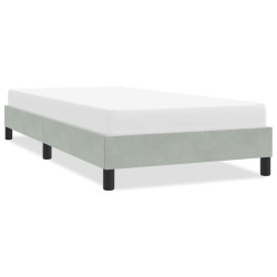 Estrutura de cama sem colchão 80x220 cm veludo cinzento-claro