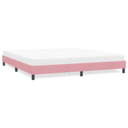 Estrutura de cama sem colchão 180x210 cm veludo rosa