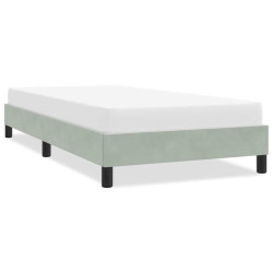 Estrutura de cama sem colchão 90x220 cm veludo cinzento-claro