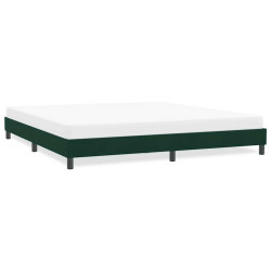 Estrutura de cama sem colchão 180x210 cm veludo verde-escuro