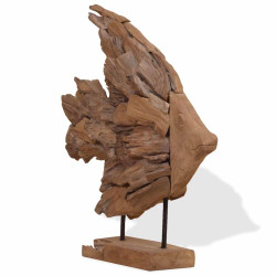 Escultura de peixe teca 40x12x57 cm