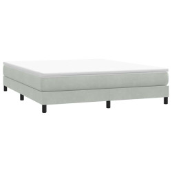 Cama sem molas/colchão 180x210 cm veludo cinzento-claro
