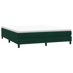 Cama sem molas/colchão 180x210 cm veludo verde-escuro