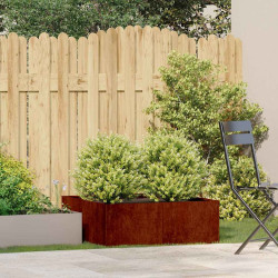 Floreira enferrujada 80x80x30 cm aço resistente