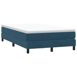 Box cama de primavera sem colchão azul escuro 120x210 cm veludo