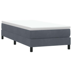 Box cama primavera sem colchão cinzento escuro 80x210 cm veludo