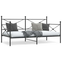 Cama de dia sem colchão 100x190 cm aço preto