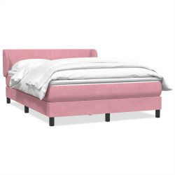 Cama com molas/colchão 140x210 cm veludo rosa