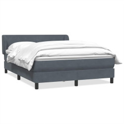 Cama com molas/colchão 160x210 cm veludo cinzento-escuro